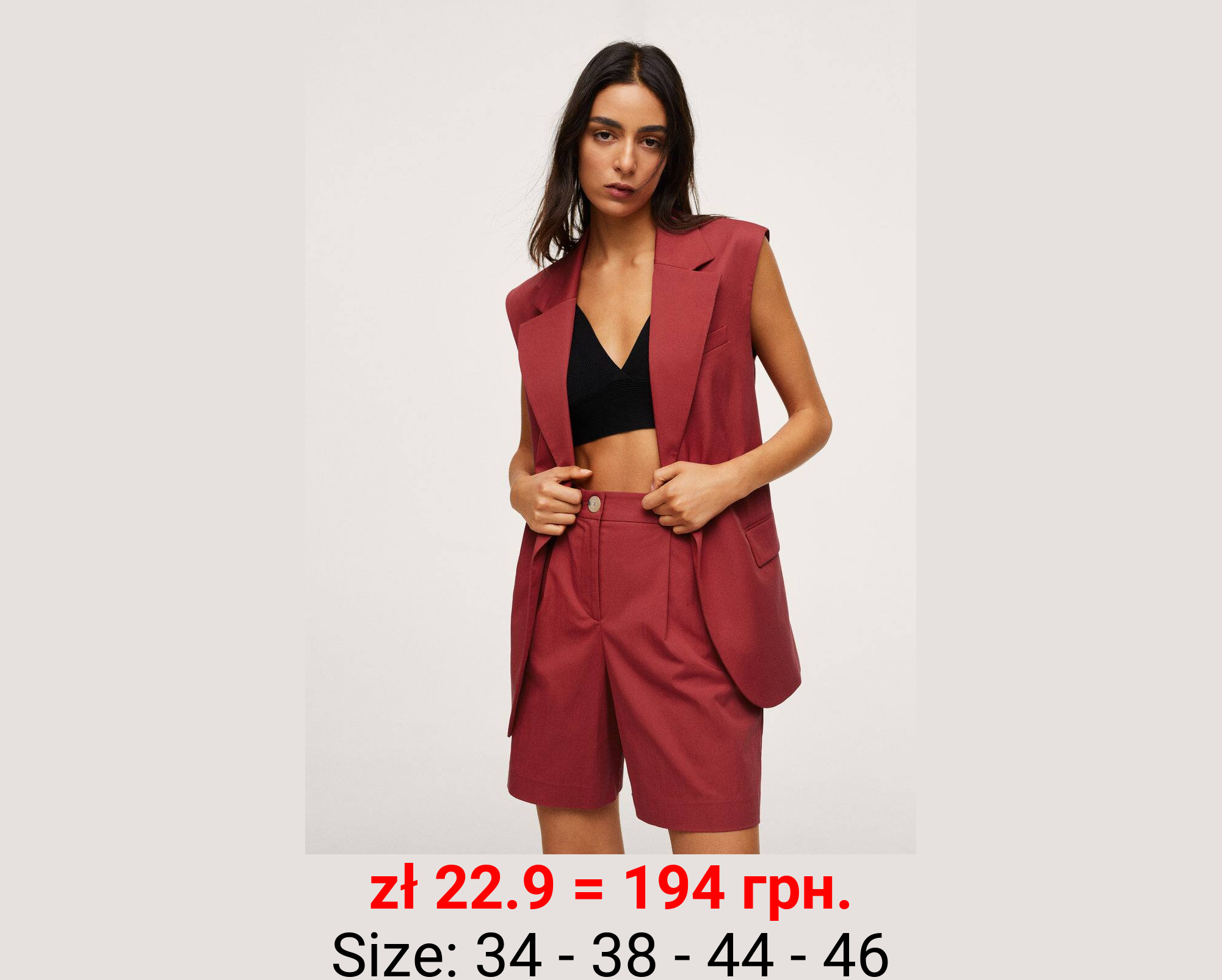 Bermudas algodón pinzas