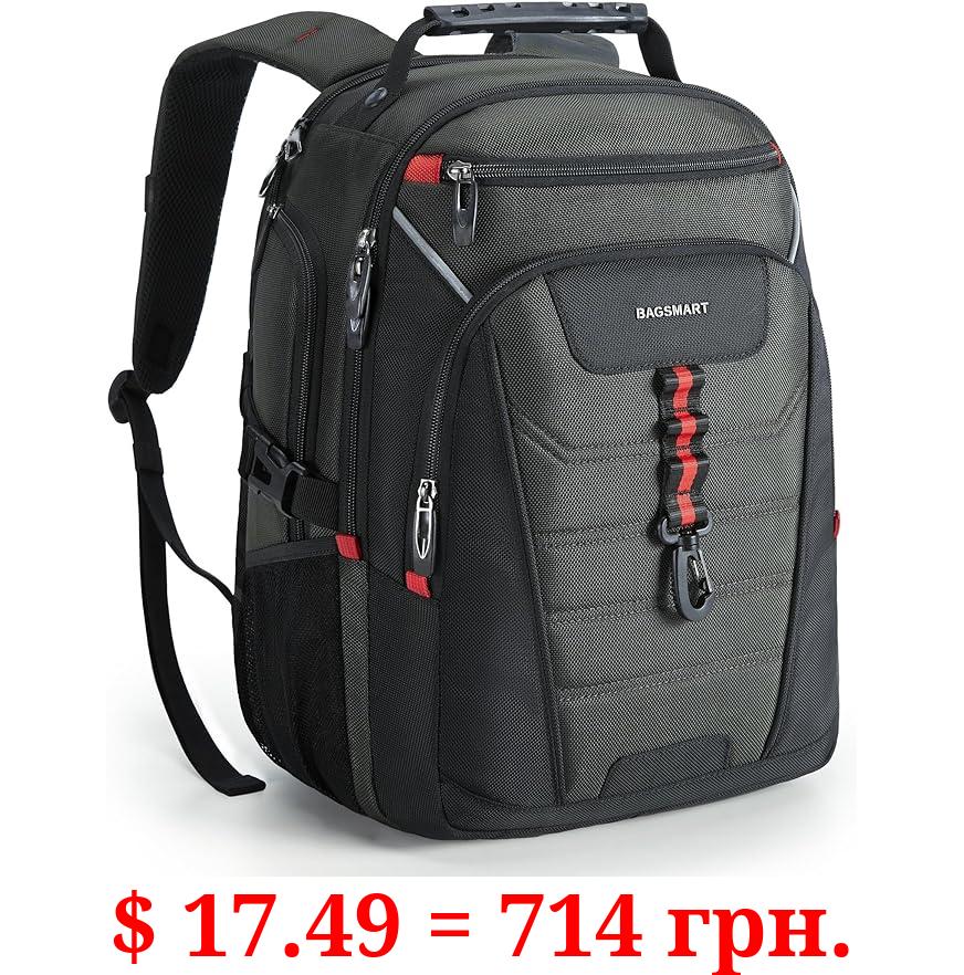 BAGSMART Slim Business Laptop Backpack with USB Charging, Anti-Theft, Water-Resistant - Fits 15.6-Inch Notebook