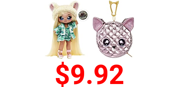 Na Na Na Surprise Glam Series Victoria Grand Fashion Doll and Metallic Chihuahua Purse, Blonde Hair, Cute Dog Ear Hat Outfit & Accessories, 2-in-1 Kids Gift, Toy for Girls & Boys Ages 5 6 7 8+ Years