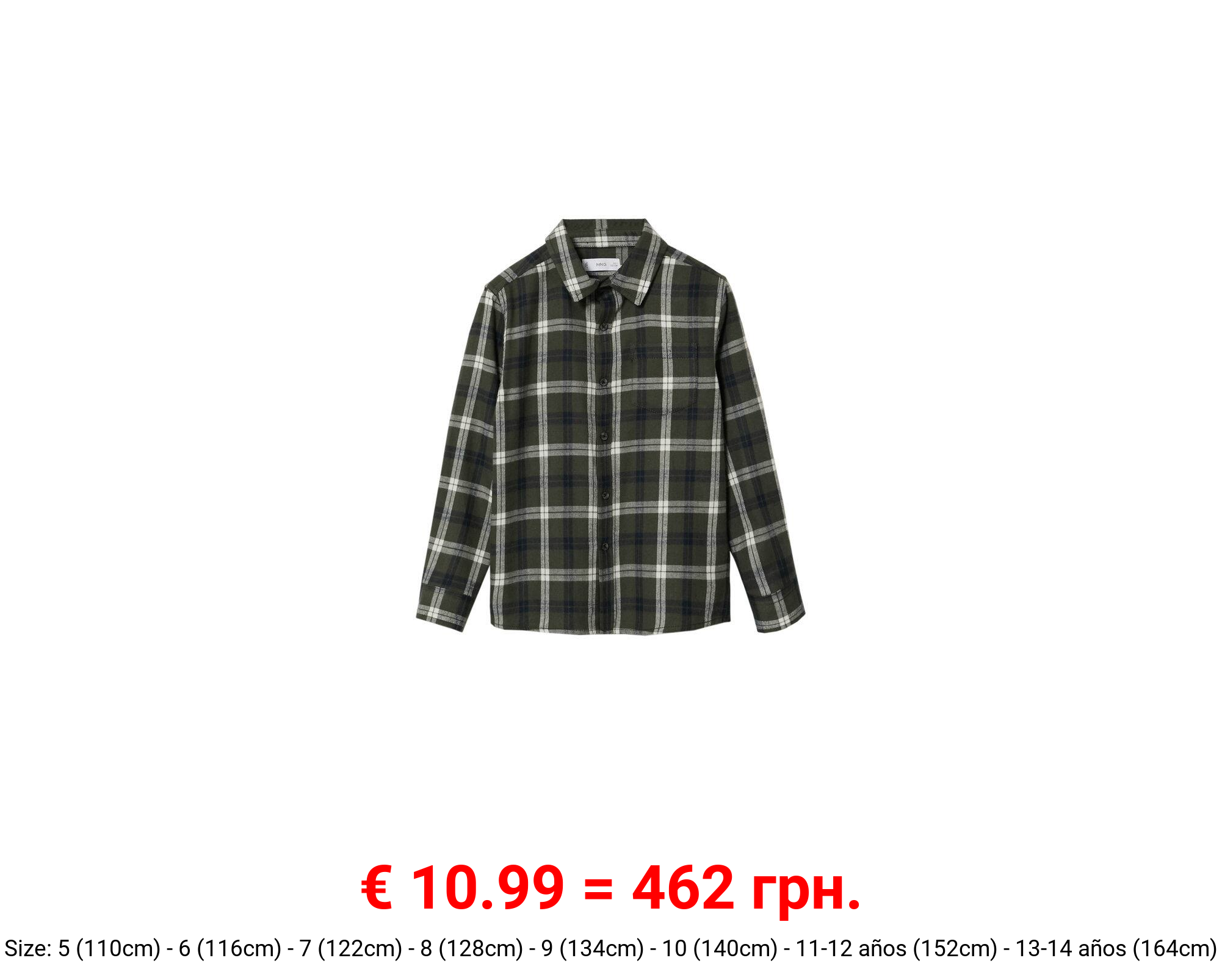 Camisa algodón cuadros