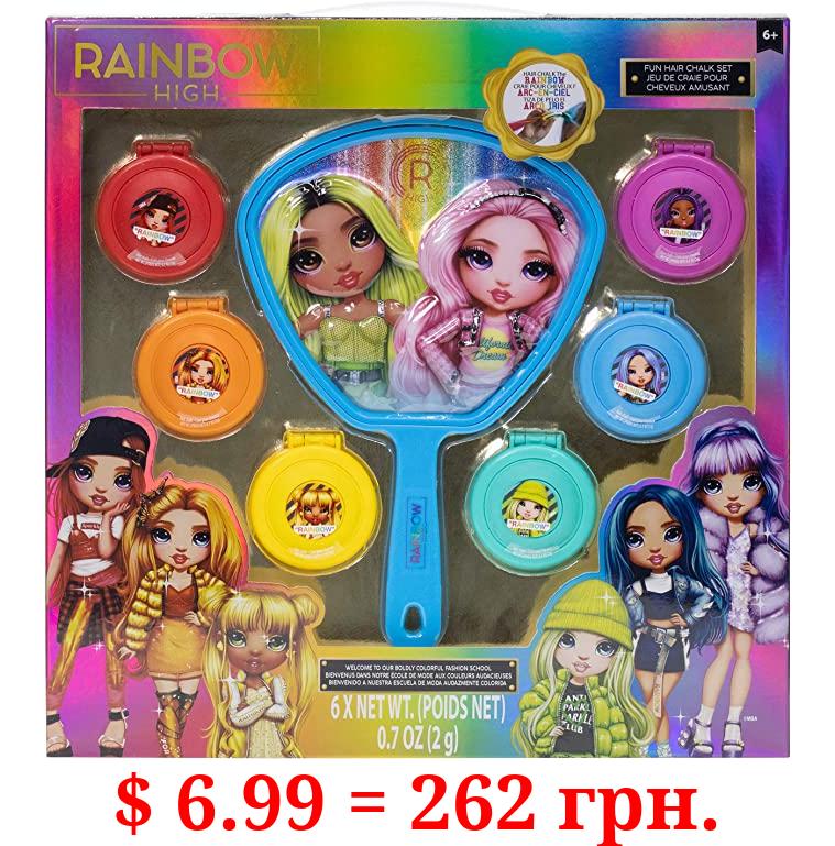 Rainbow High - Townley Girl Hair Accessories Set, Ages 6+ With 7 Pieces Including 6 Hair Chalks and 1 Mirror, for Parties, Sleepovers and Makeovers
