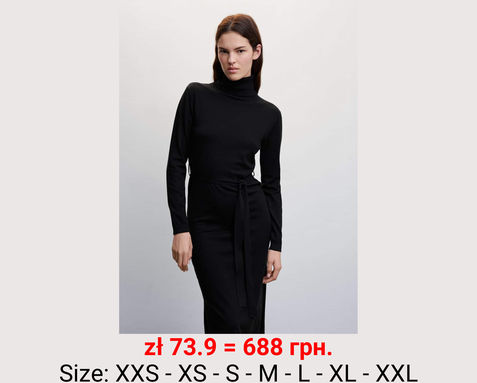 Vestido punto cuello vuelto