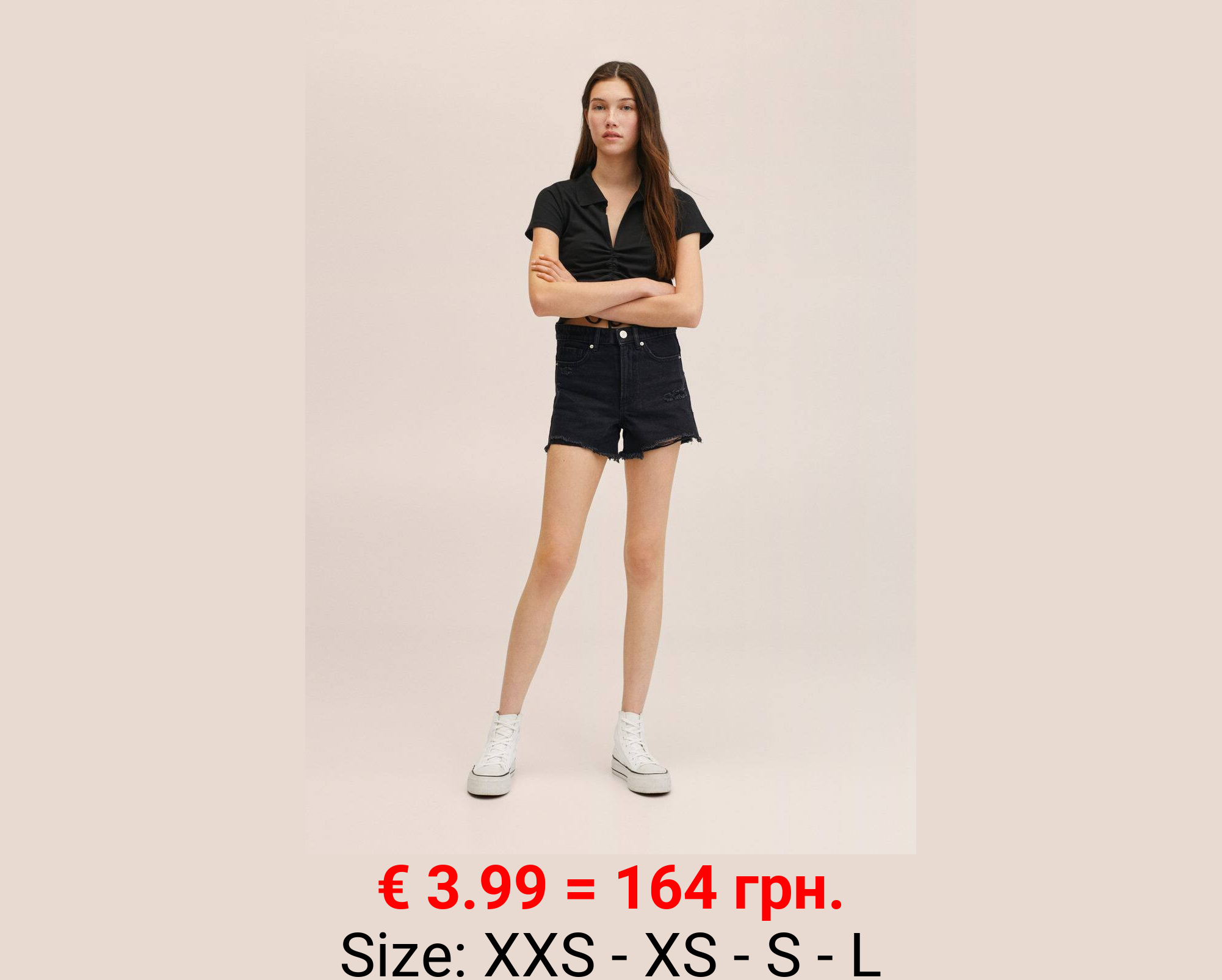 Short denim rotos decorativos