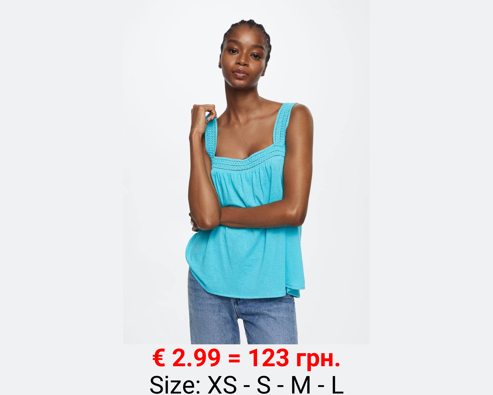 Top lino detalles calados