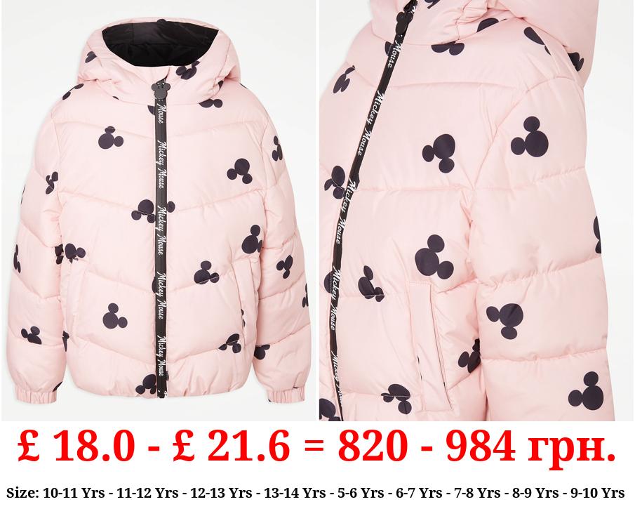 Disney Mickey Mouse Pink Padded Coat