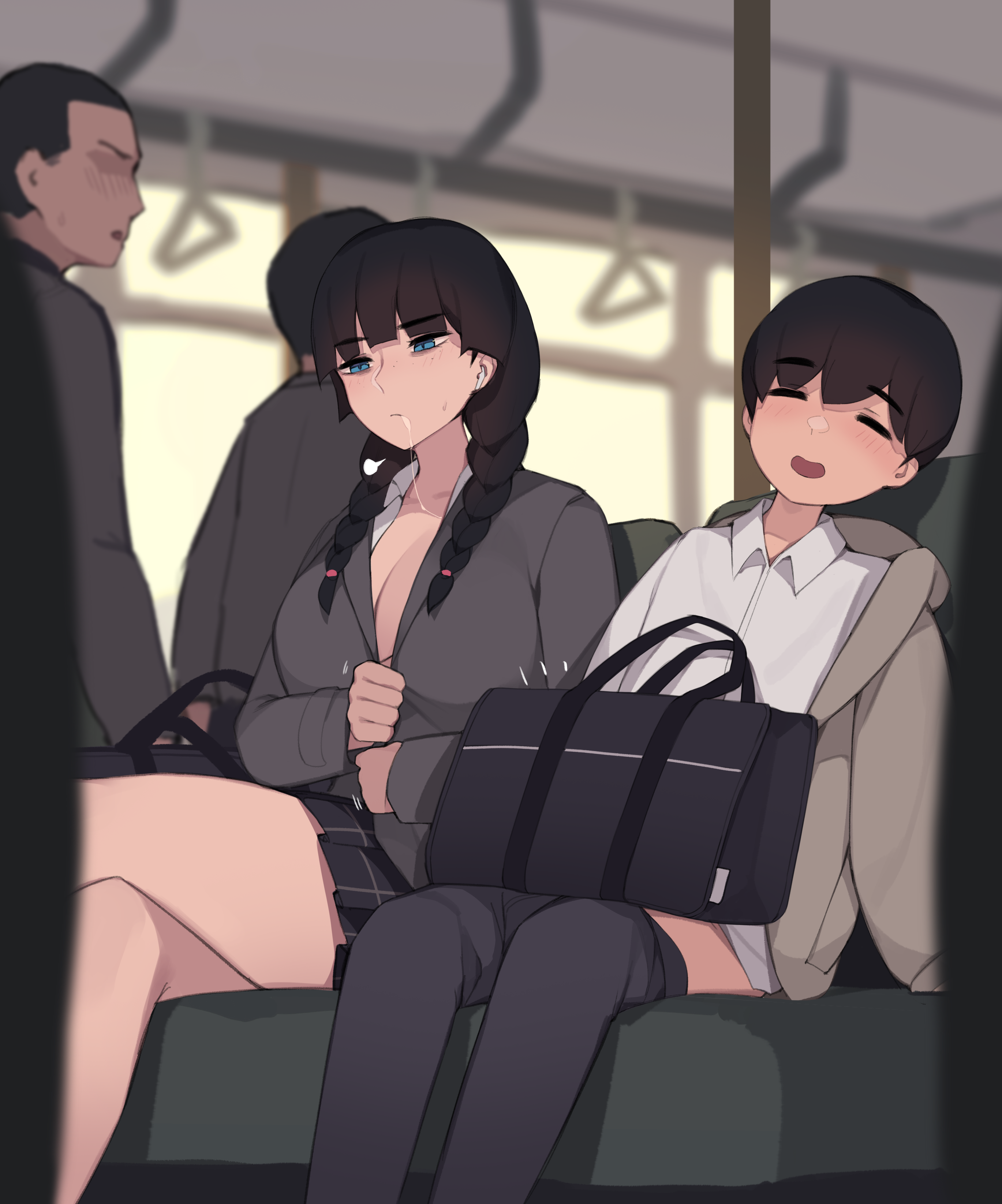 Минет в автобусе 