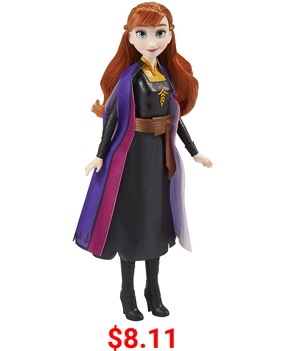 Disney Frozen 2 Frozen Shimmer Anna Fashion Doll, Skirt, Shoes, and Long Red Hair, Toy for Kids 3 Years Old and Up , Black