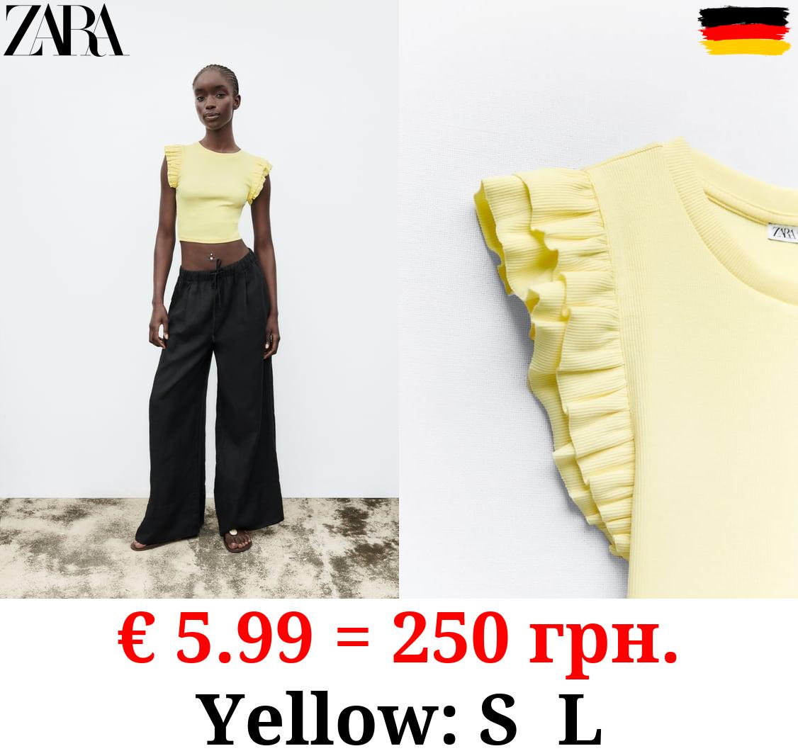 FRILLED SLEEVE T-SHIRT