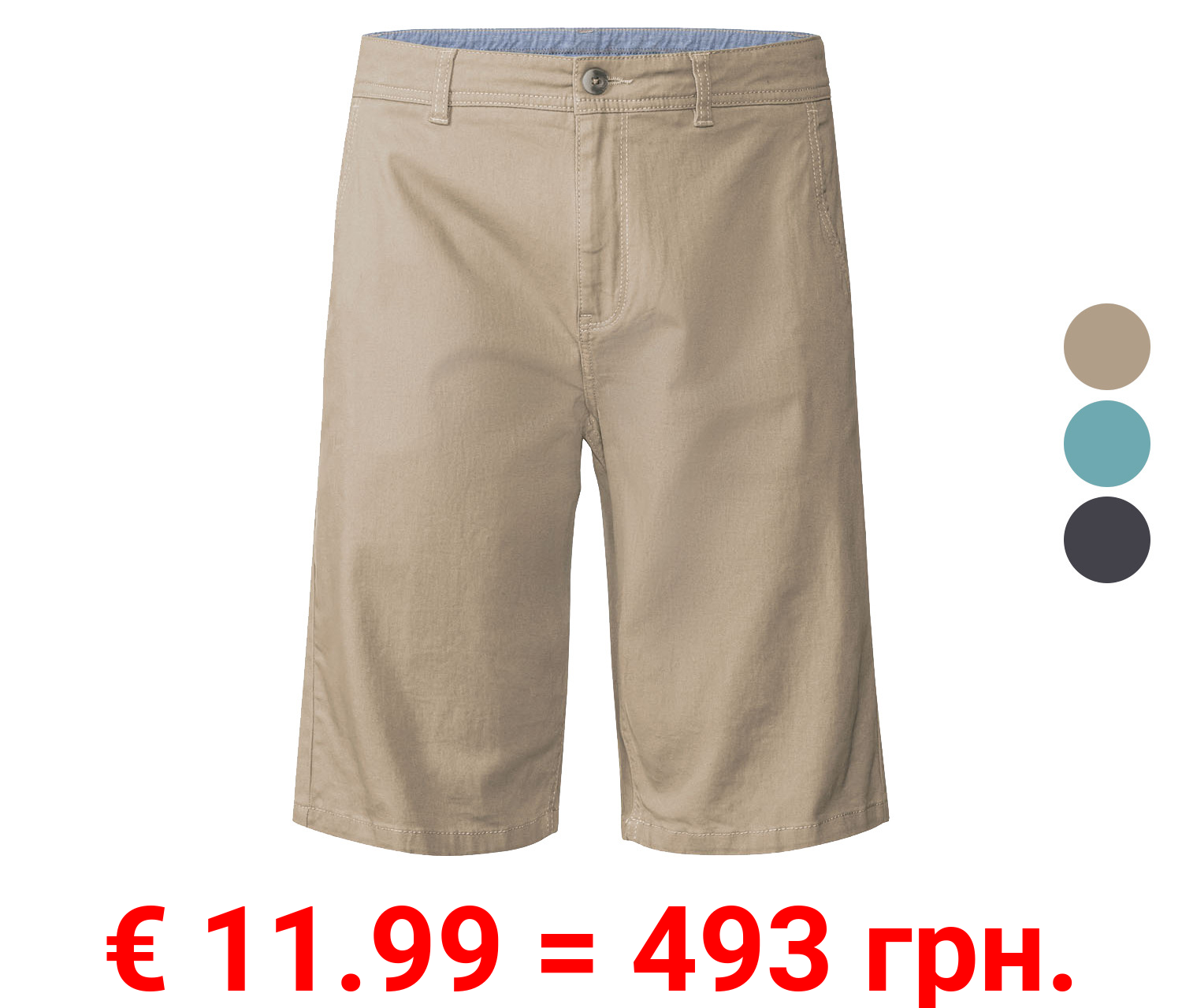 LIVERGY® Herren Bermuda, gerade geschnitten mit hoher Leibhöhe