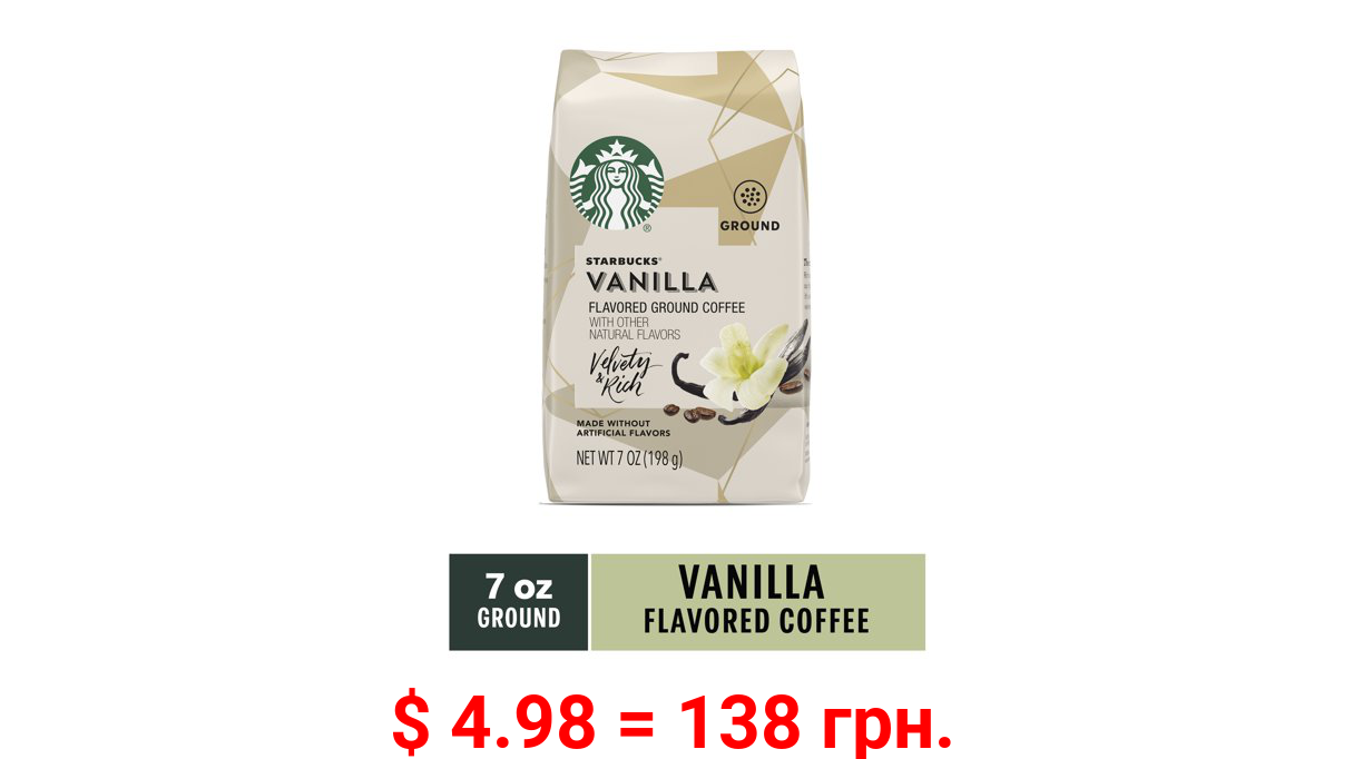 Starbucks Vanilla Flavored, Ground Coffee, 7 oz
