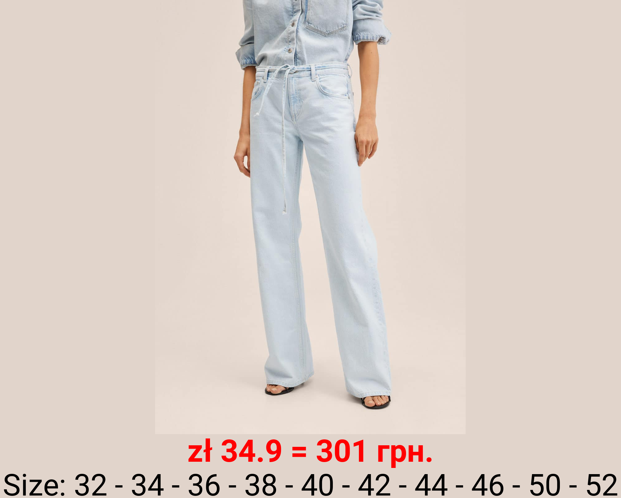 Vaqueros wideleg cinturón