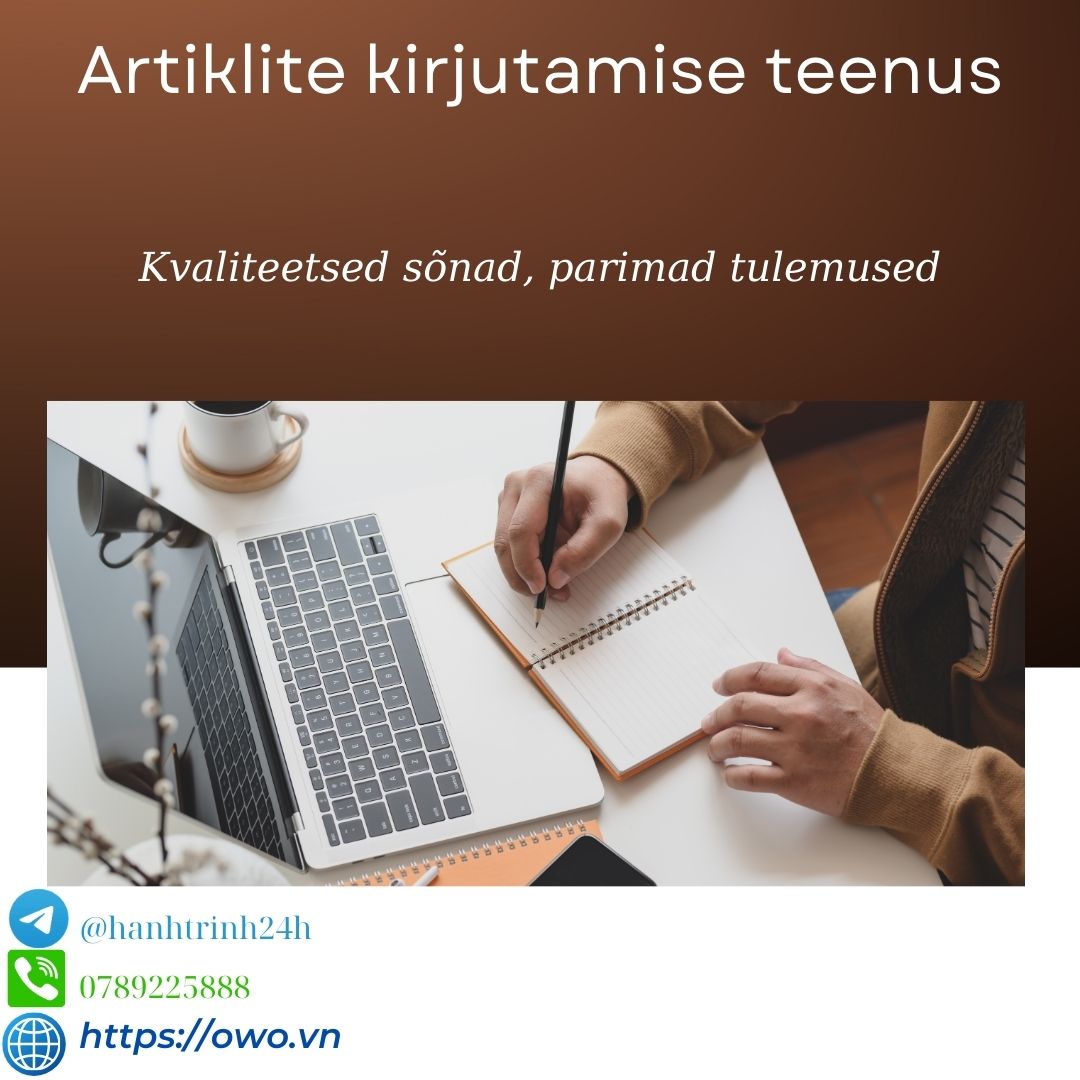 Artiklite kirjutamise teenus: Artiklite kirjutamise teenus avab uksi ideede jagamiseks, võimaldades sul oma mõtteid ja arvamusi laiemale publikule edastada ning seeläbi oma mõjuvõimu suurendada.