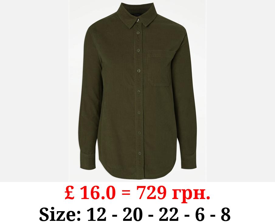 Forest Green Corduroy Long Sleeve Shirt