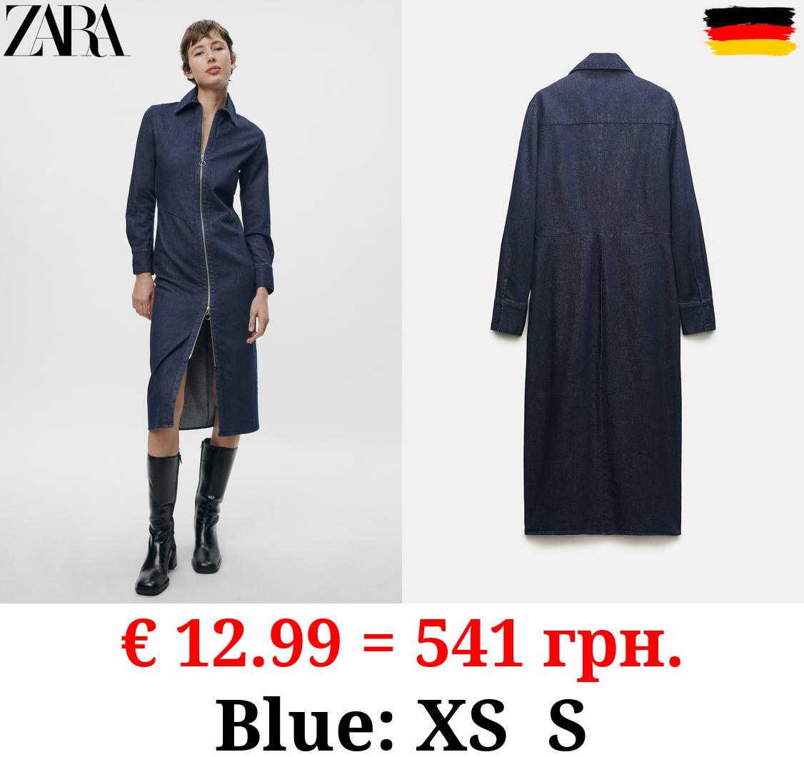 ZW COLLECTION ZIP-UP DENIM DRESS