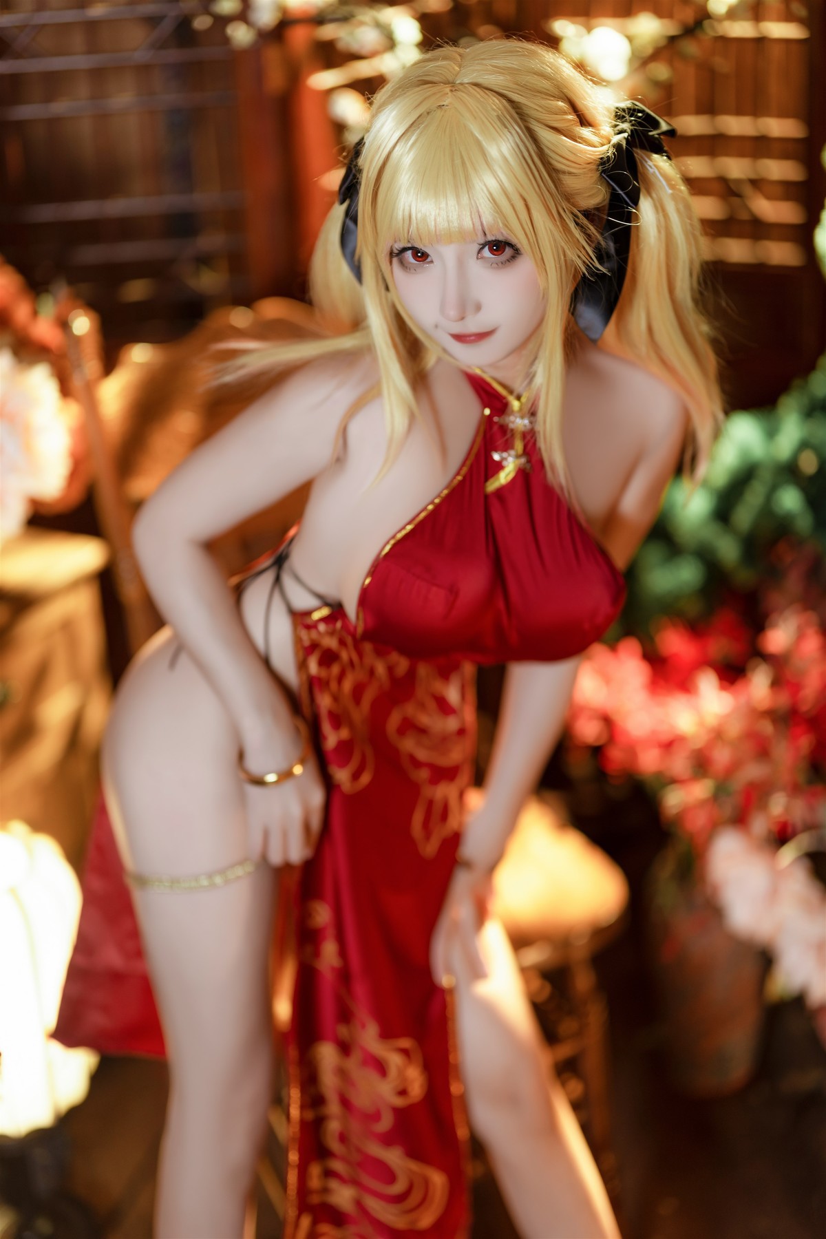 Cosplay 是三不是世w 佣兵金发旗袍 6