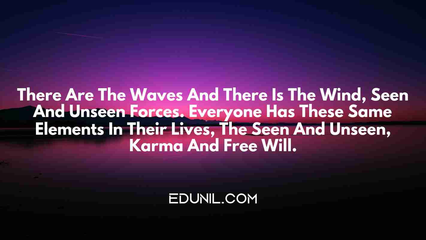 There Are The Waves And There Is The Wind, Seen And Unseen Forces. Everyone Has These Same Elements In Their Lives, The Seen And Unseen, Karma And Free Will. -  