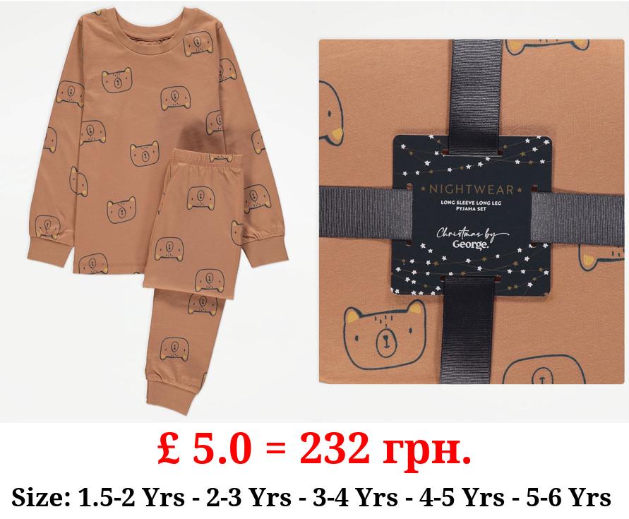 Brown Bear Long Sleeve Pyjamas Gift Set