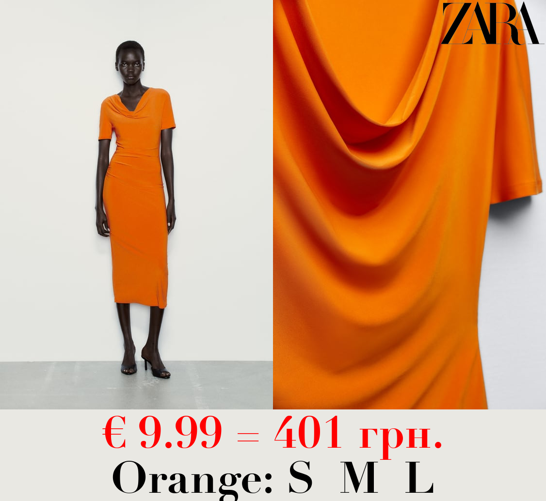 FITTED DRAPED FLOWING DRESS