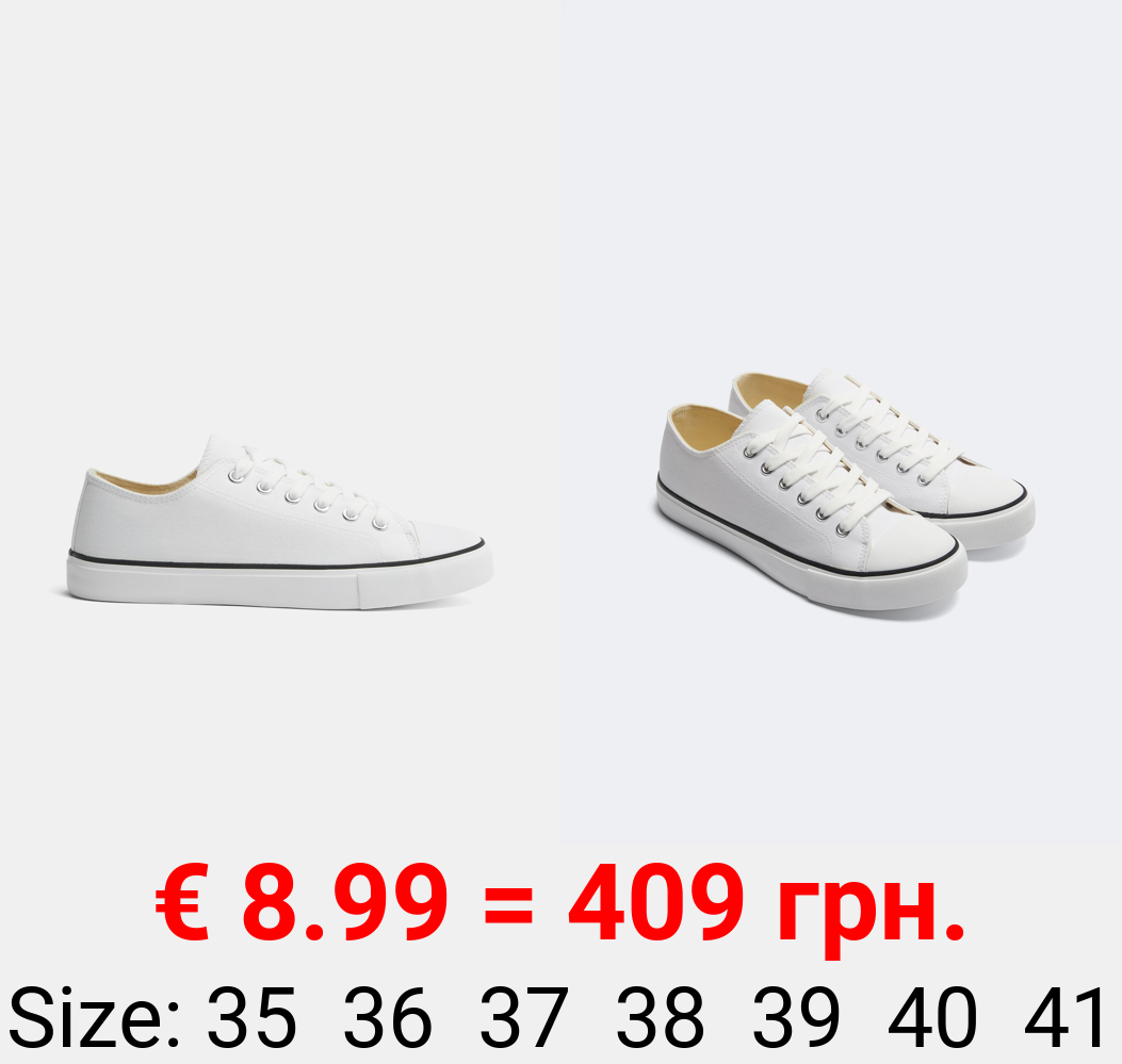 Fabric sneakers with toecap