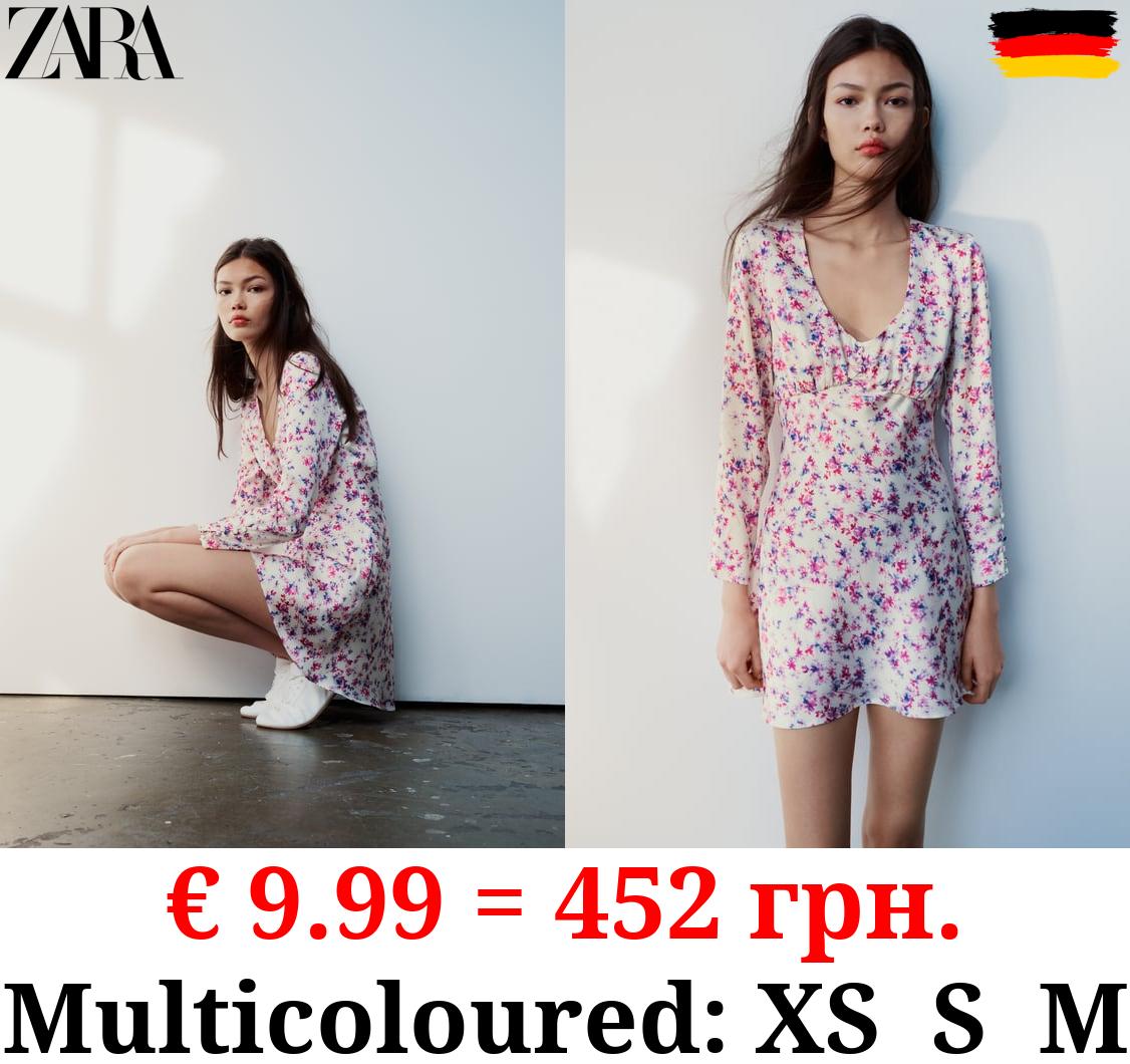 PRINTED SATIN MINI DRESS