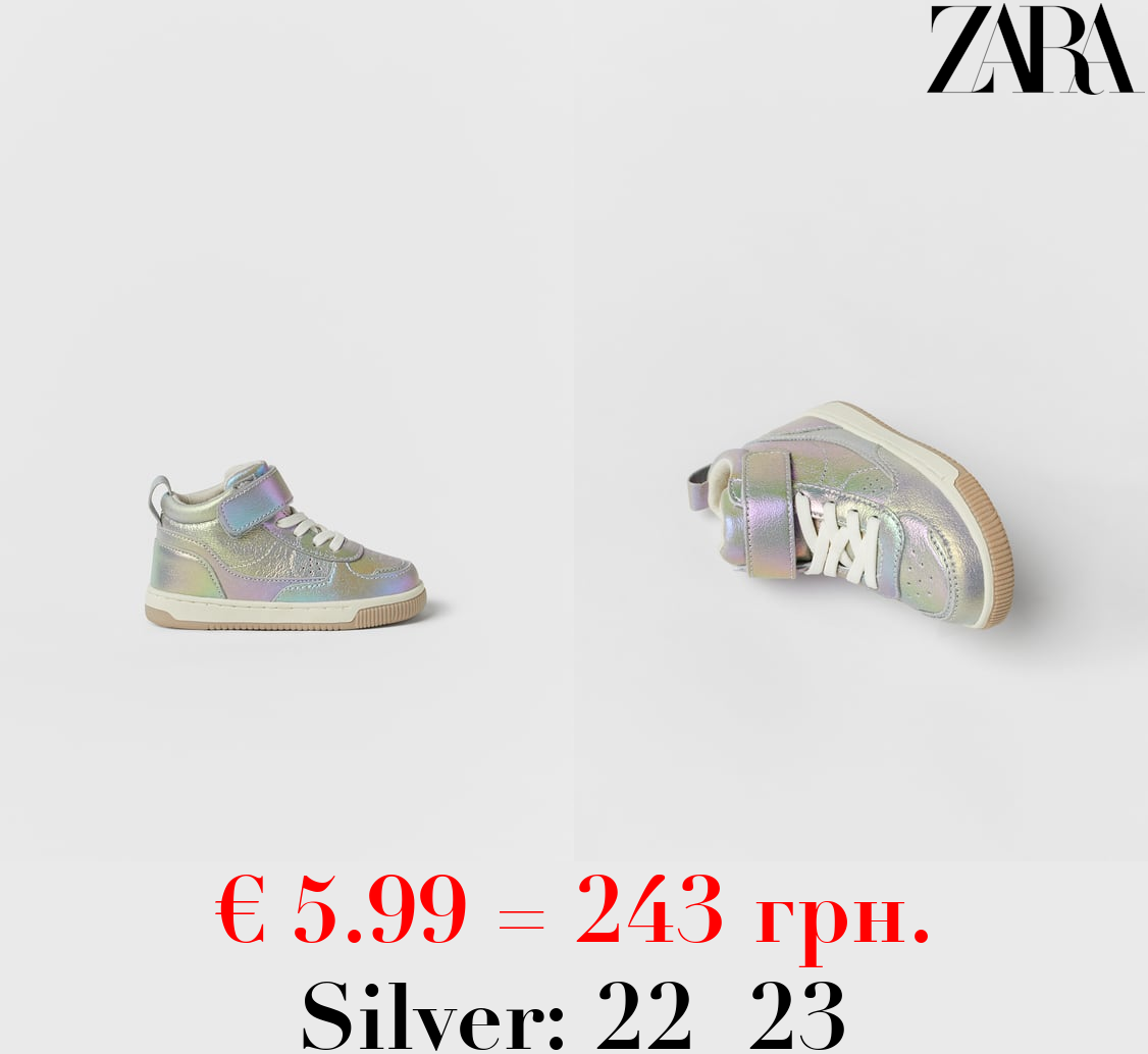 BABY/ IRIDESCENT HIGH-TOP SNEAKERS
