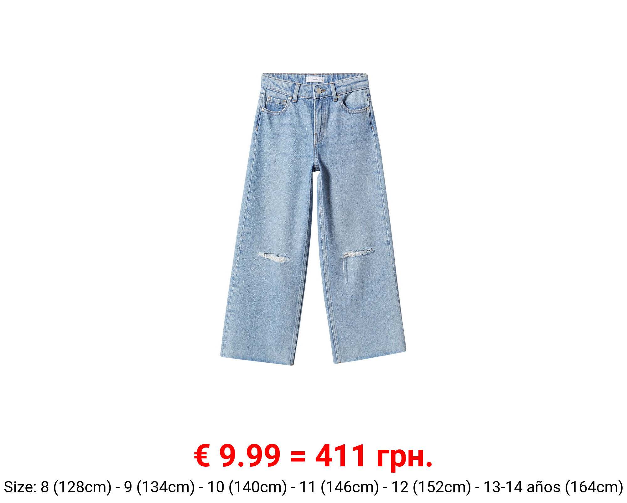 Jeans wideleg rotos decorativos