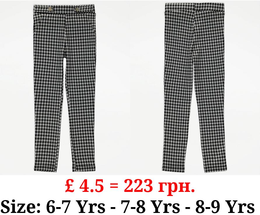 Black Houndstooth Ponte Leggings