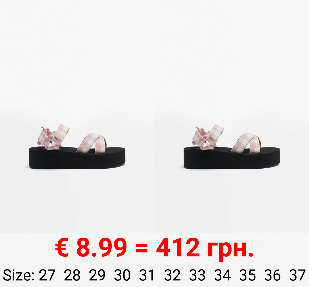 Gingham platform sandals