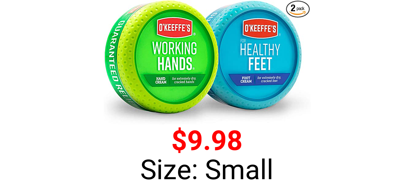 O'Keeffe's Working Hands 3.4 ounce & Healthy Feet 3.2 ounce Combination