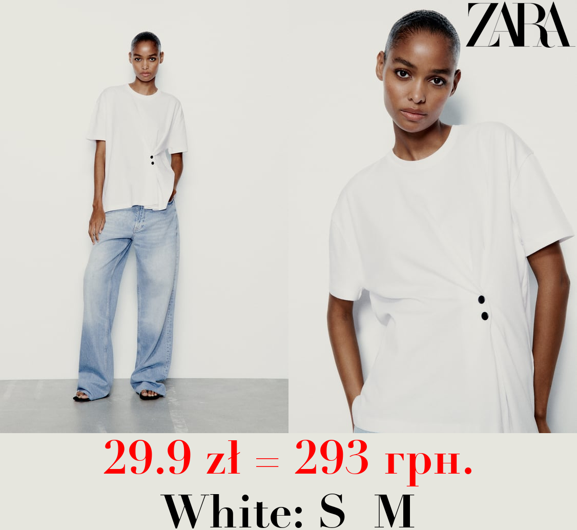 COTTON T-SHIRT WITH SNAP BUTTONS