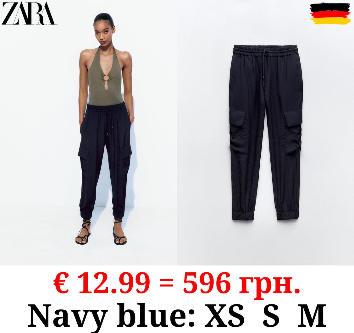 CARGO TROUSERS WITH ELASTICATED WAISTBAND