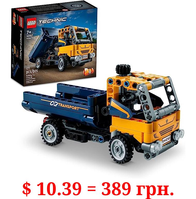 LEGO Technic Dump Truck 42147, 2in1 Toy Set, Construction Vehicle Model to Excavator Digger, Engineering Toys, Gift for Kids, Boys, Girls Ages 7 Plus