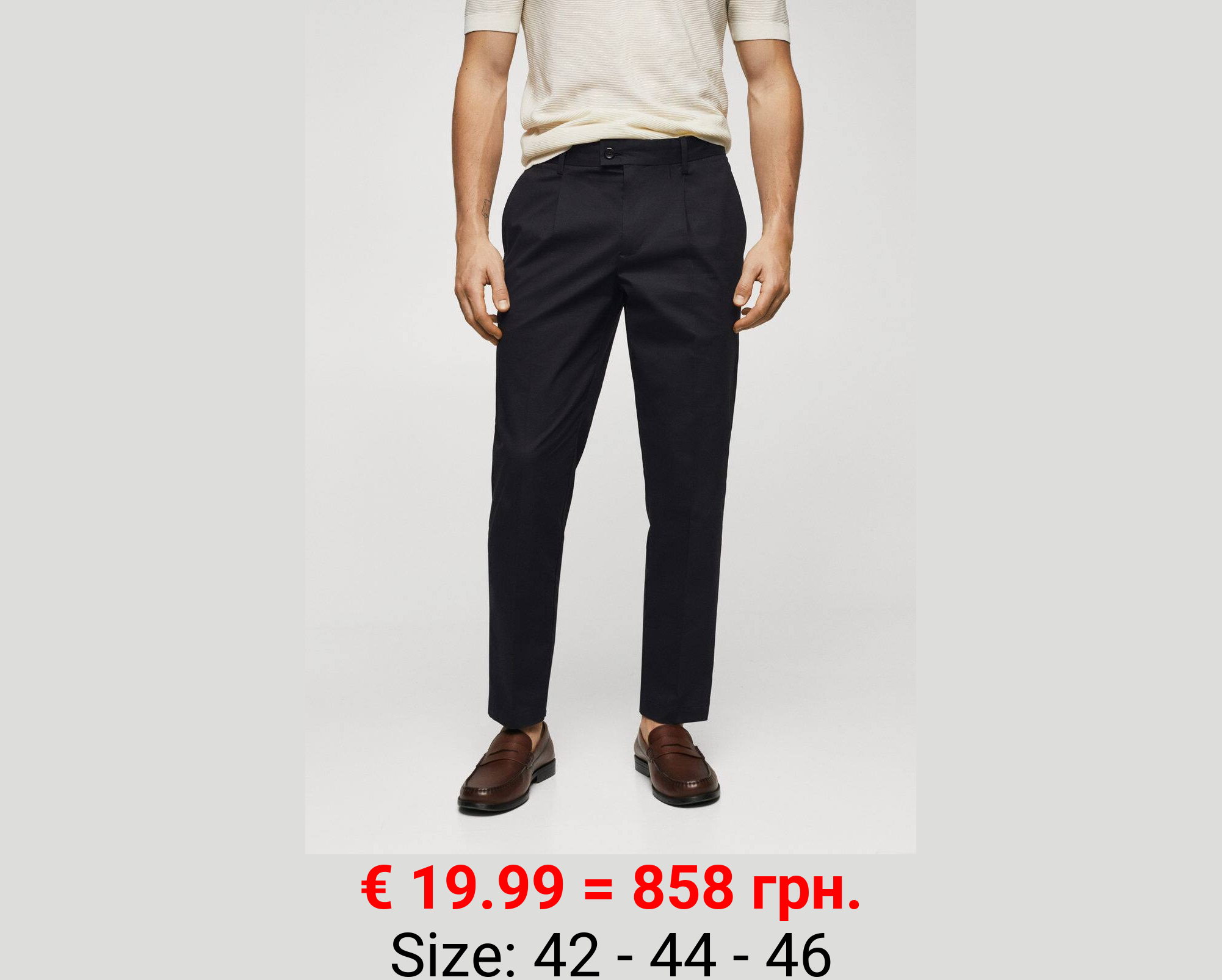 Pantalón pinzas algodón