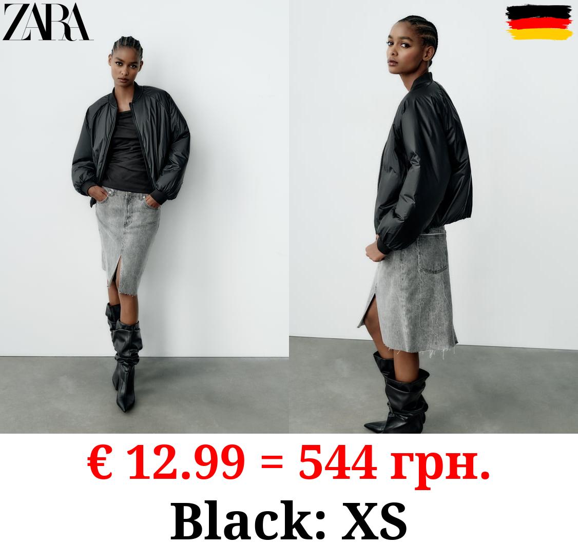 COATED OVERSIZE PADDED BOMBER JACKET