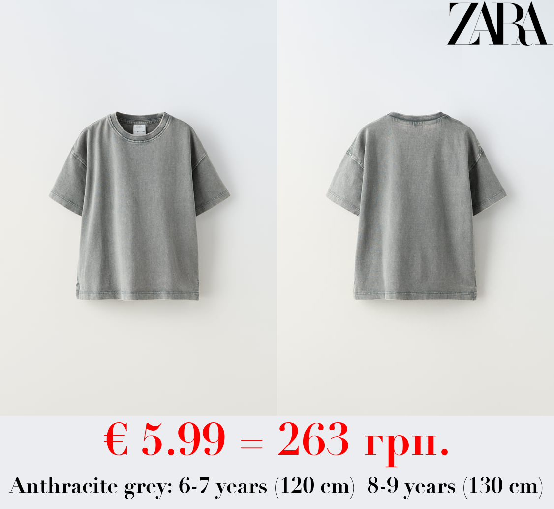 FADED-EFFECT HEAVY WEIGHT T-SHIRT