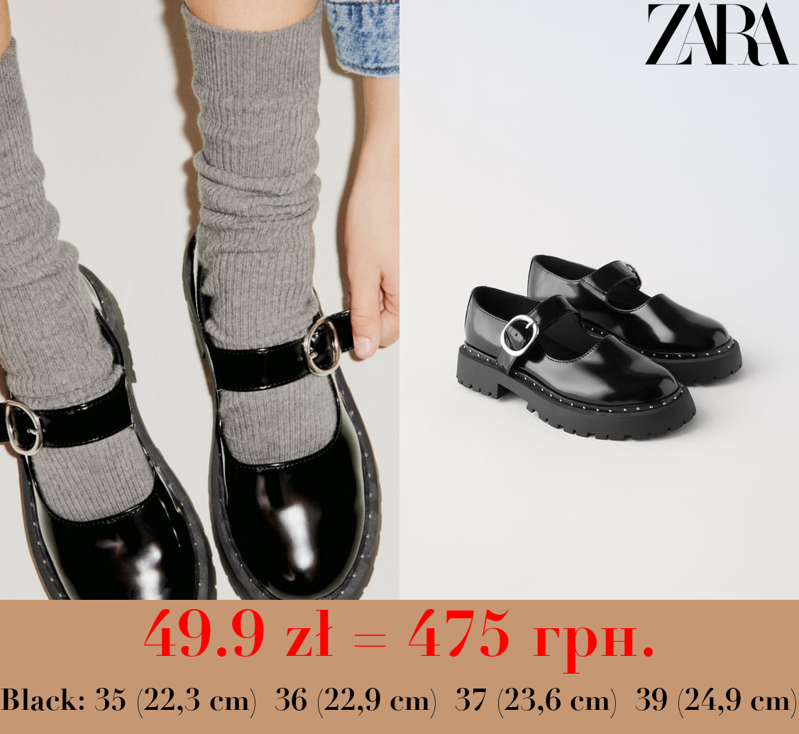 STUDDED MARY JANES WITH TRACK SOLES