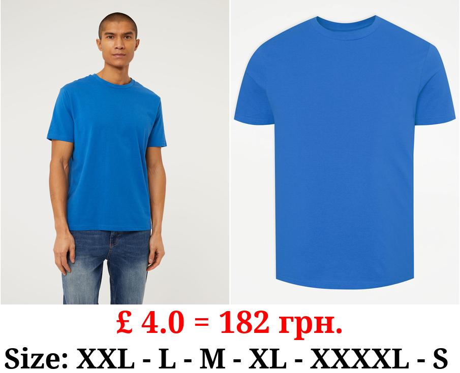 Cobalt Blue Basic Crew Neck T-Shirt