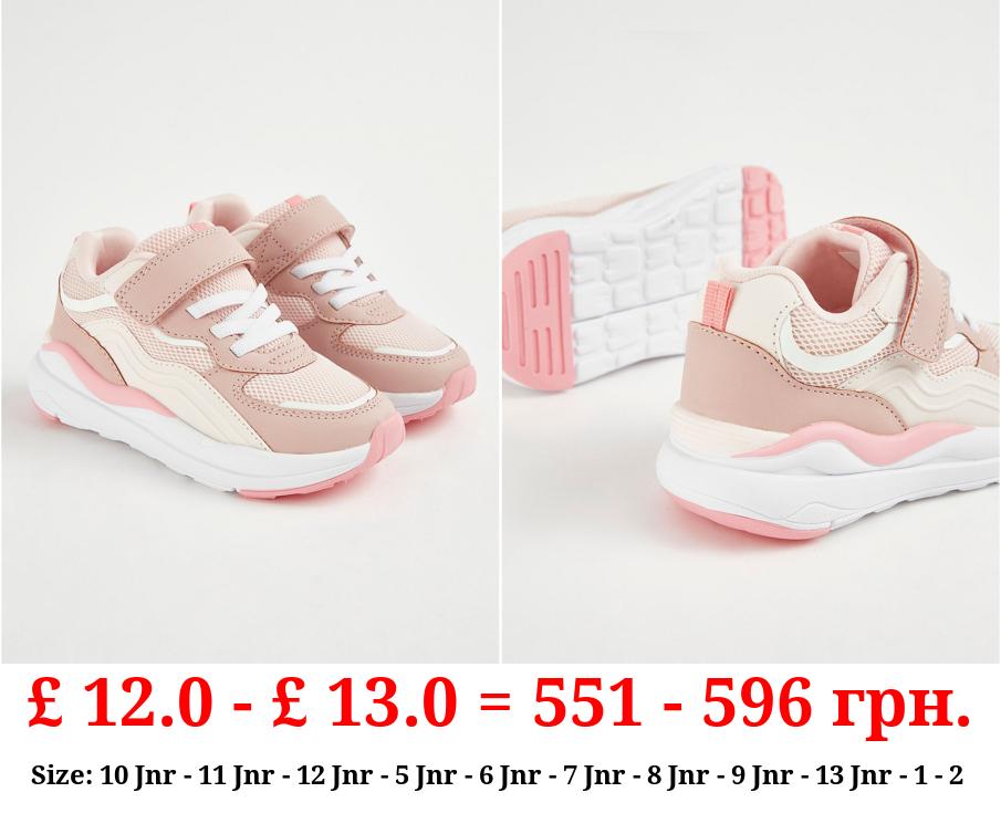 Pink Strap Fasten Chunky Trainers