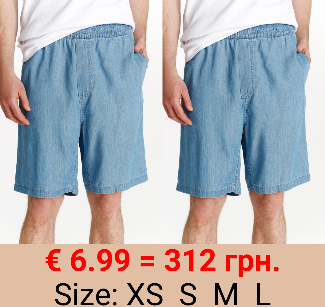 Lightweight denim Bermuda shorts