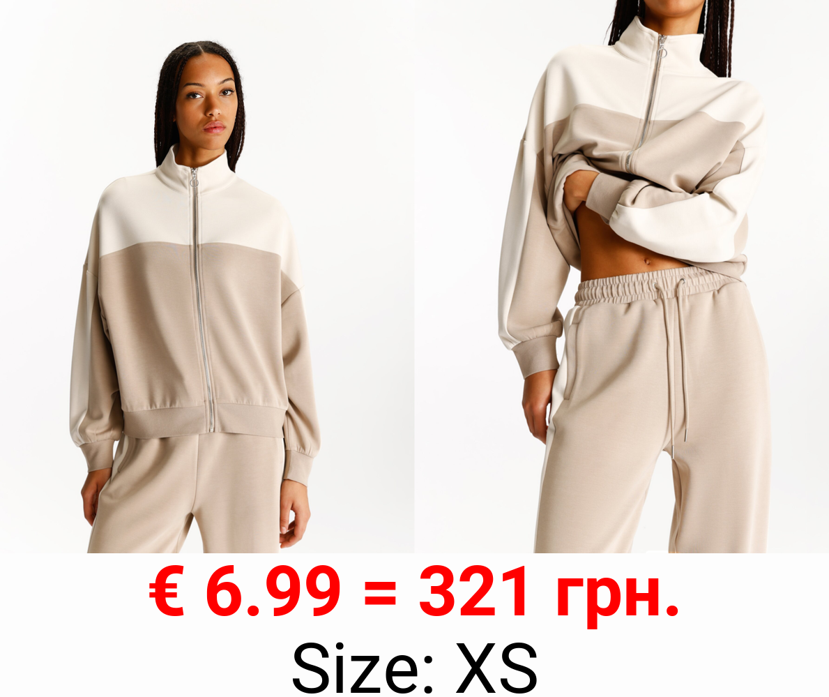 Colour block sweatshirt with zip