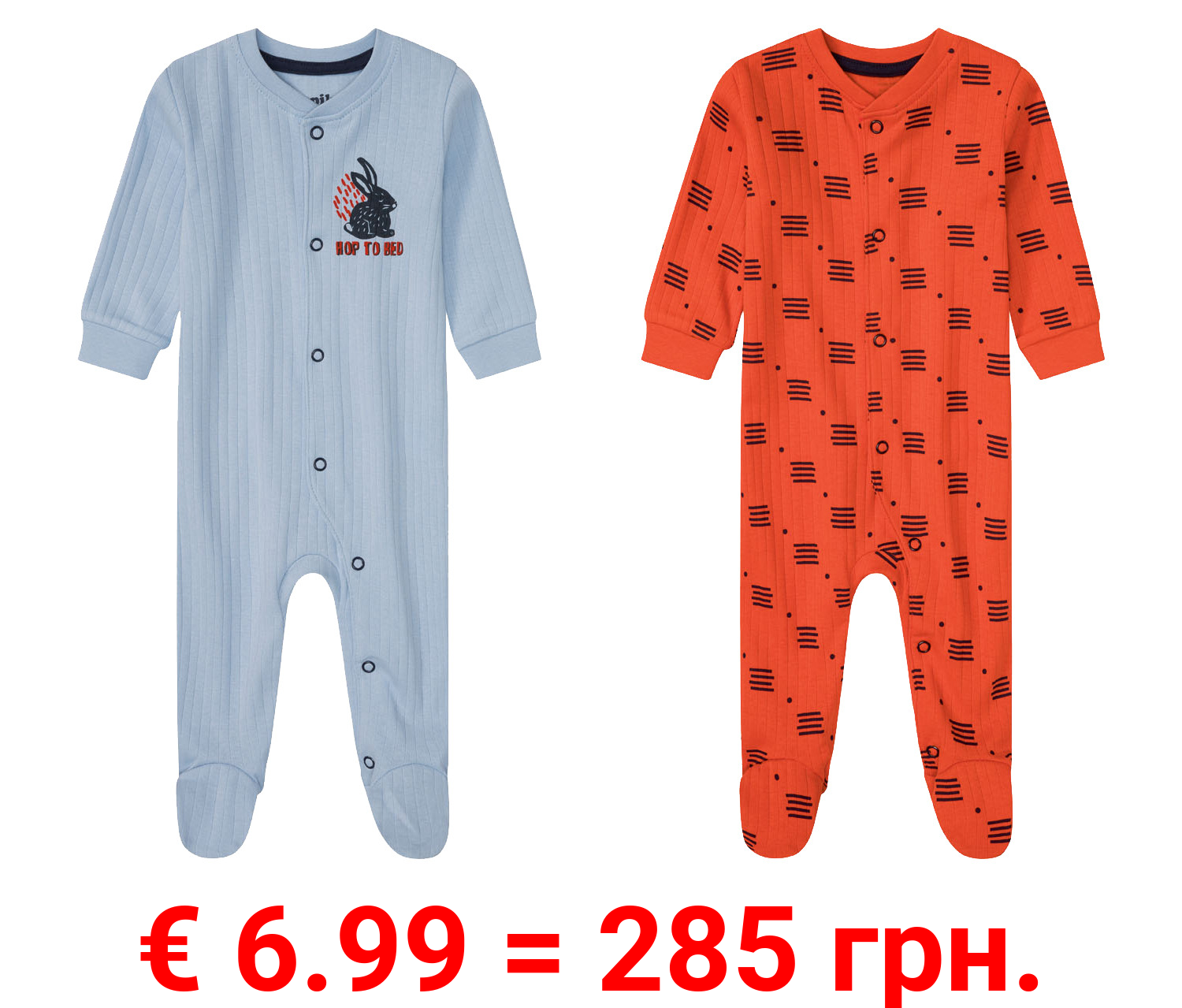 lupilu® Baby Jungen Schlafoverall aus reiner Baumwolle