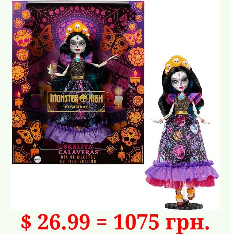 Monster High Doll, Skelita Calaveras Dia De Muertos Collectible with Traditional Sugar Skull & Marigold Details