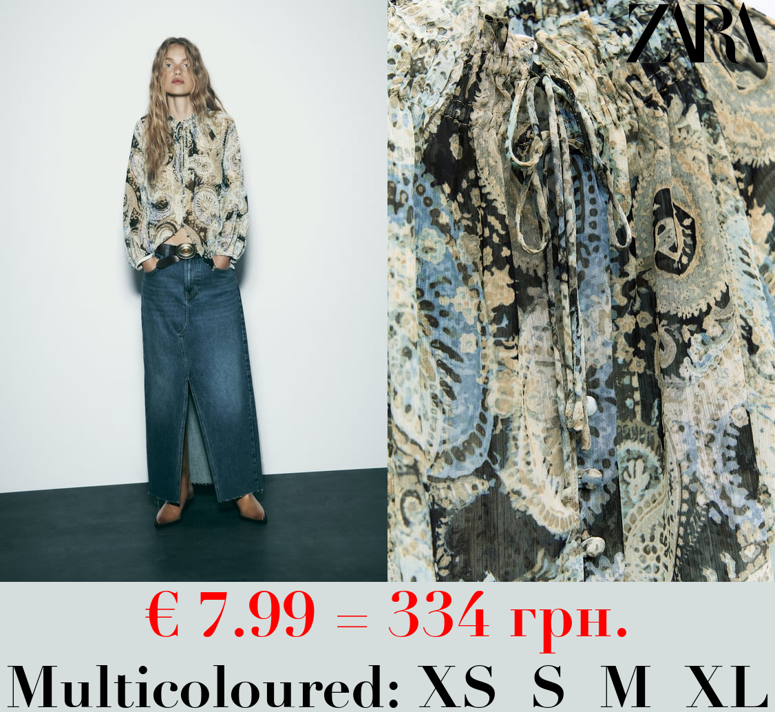 PAISLEY PRINT BLOUSE