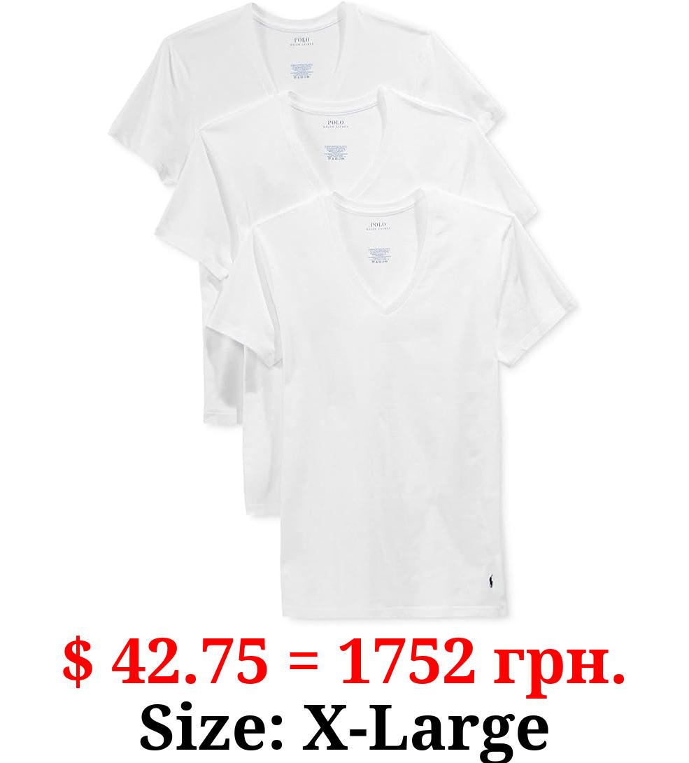 POLO Ralph Lauren Men's Classic Fit Cotton V-Neck Undershirt 3-Pack