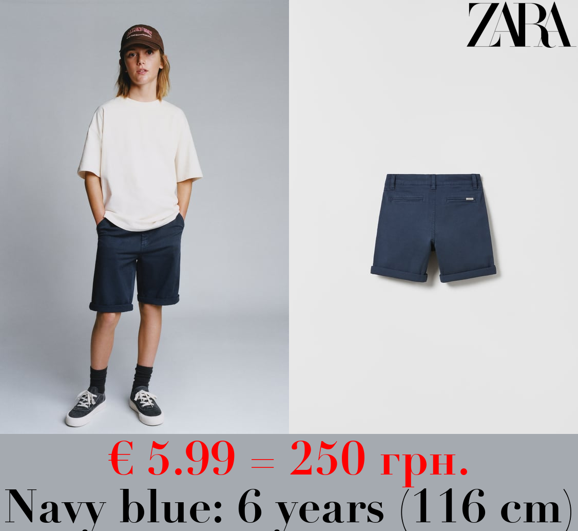 PLAIN CHINO BERMUDA SHORTS