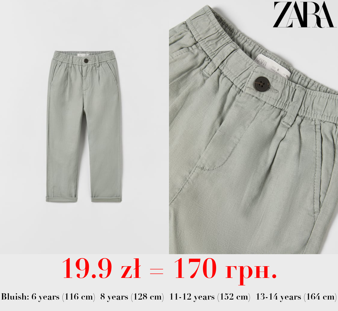 LINEN BLEND CHINO TROUSERS