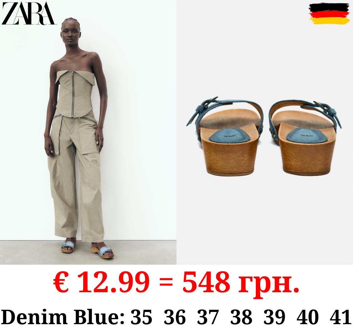 DENIM SANDALS WITH BUCKLE