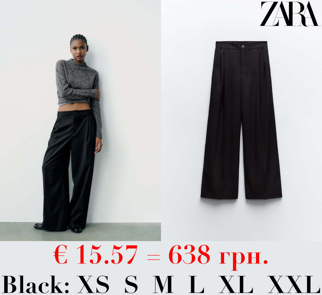 FULL-LENGTH PLEATED TROUSERS