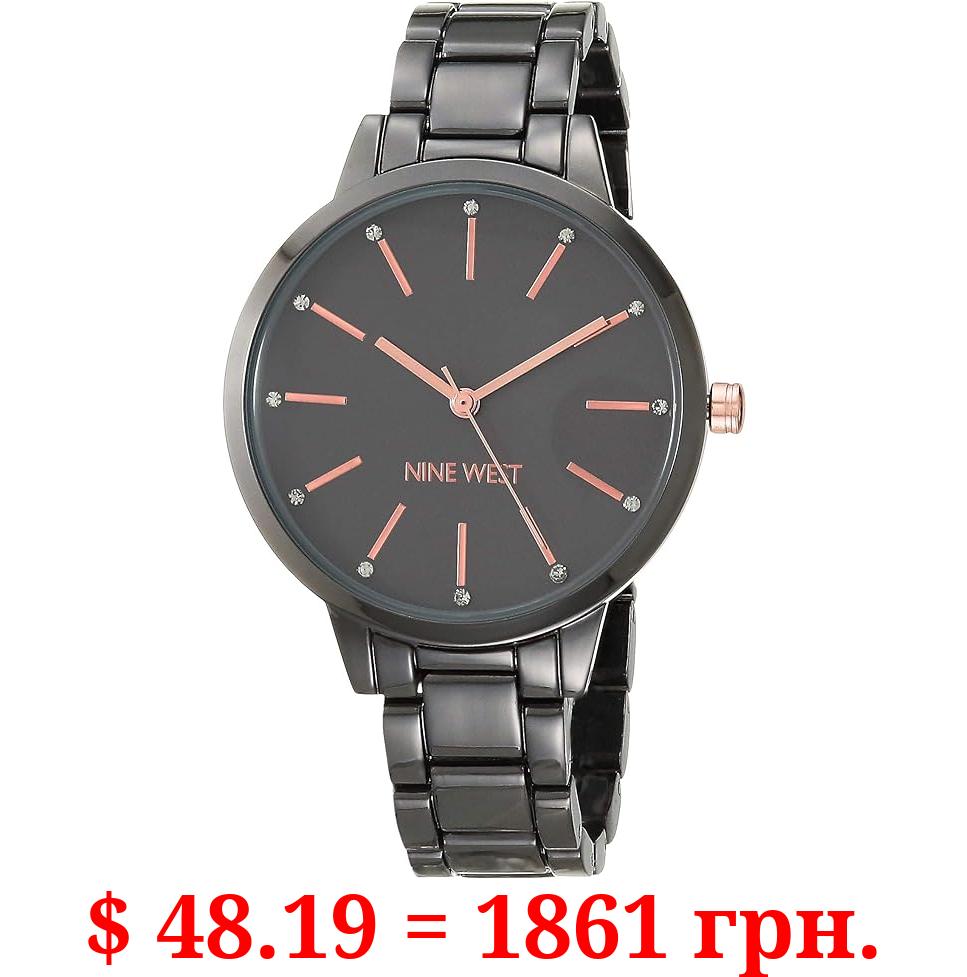 Nine West Women's Crystal Accented Bracelet Watch