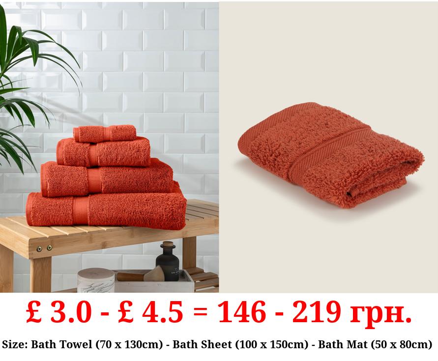 Orange Super Soft Cotton Towel & Bath Mat Range